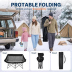 Heated Double Camping Chair, Heavy Duty Loveseat Padded Chair for 2 Person in Heated in Loveseat Grey, alternate view 6