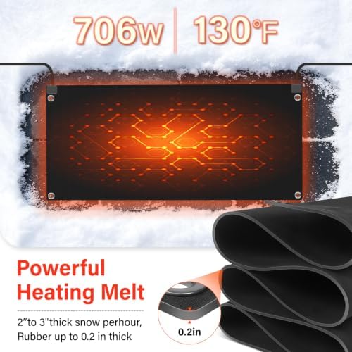 Heated Snow Melting Mat,30"x60" Snow Melting Mats for Decks and Sidewalks, alternate view 4