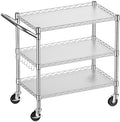 Heavy Duty 3 Tier Utility Rolling Kitchen Cart on Wheels 990LB Capacity