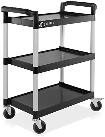 Heavy-Duty 3-Tier Utility Service Cart with Wheels, 31.5" x 37.5"