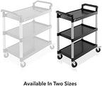 Heavy-Duty 3-Tier Utility Service Cart with Wheels, 31.5" x 37.5", alternate view 4