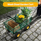 Heavy Duty 880 Lbs 4.5 Cu Ft Mesh Steel Garden Cart Utility Wagon, alternate view 3