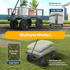 Heavy Duty 880 Lbs Capacity Mesh Steel Garden Cart Folding Utility Wagon with Removable Sides and 4.10/3.50-4", alternate
