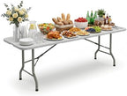 Heavy Duty 8FT Folding Table, Large Portable Utility Table with 620 lbs Load Capacity, Sturdy Steel Frame