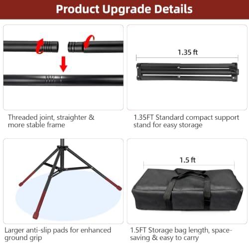 Heavy Duty Backdrop Stand 10×8ft - 7 Optional Widths, Easy Setup in 10×8ft, alternate view 2