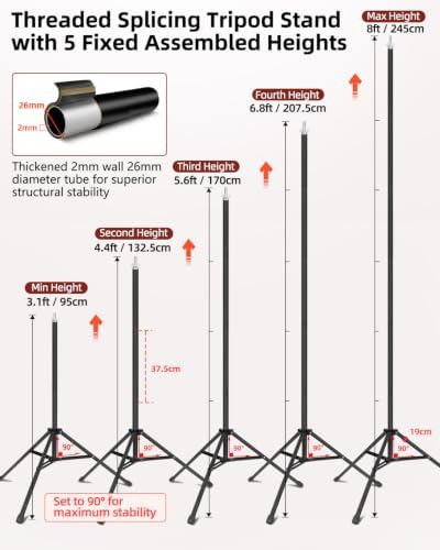 Heavy Duty Backdrop Stand 10×8ft - 7 Optional Widths, Easy Setup in 10×8ft, alternate view 4