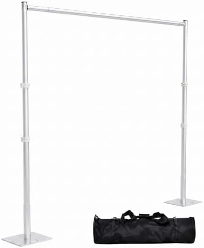 Heavy Duty Backdrop Stand, 10x10ft Pipe and Drape Backdrop Stand Kit with Upgrade Clip on Telescopic Poles Frame