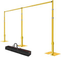 Heavy Duty Backdrop Stand 10x20ft, Pipe and Drape Stand Kit-Gold in 10x20ft