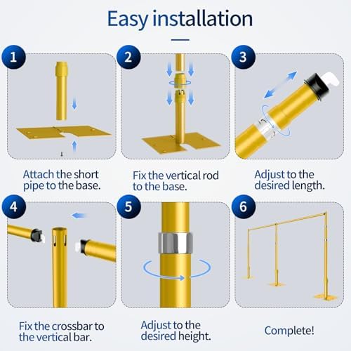 Heavy Duty Backdrop Stand 10x20ft, Pipe and Drape Stand Kit-Gold in 10x20ft, alternate view 5