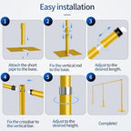 Heavy Duty Backdrop Stand 10x20ft, Pipe and Drape Stand Kit-Gold in 10x20ft, alternate view 5