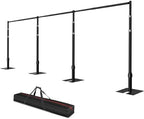 Heavy Duty Backdrop Stand 12x30ft, Pipe and Drape Stand Kit-Black in 12x30ft