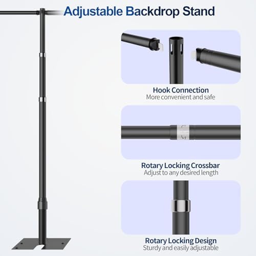 Heavy Duty Backdrop Stand 12x30ft, Pipe and Drape Stand Kit-Black in 12x30ft, alternate view 3