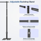 Heavy Duty Backdrop Stand 12x30ft, Pipe and Drape Stand Kit-Black in 12x30ft, alternate view 3