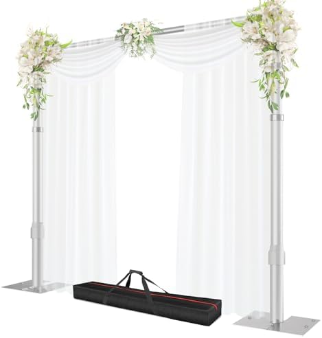 Heavy Duty Backdrop Stand, 8.9x10ft Pipe and Drape Stand, Silver in 8.9x10ft in Silver