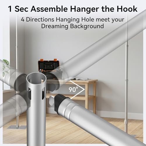 Heavy Duty Backdrop Stand, 8.9x10ft Pipe and Drape Stand, Silver in 8.9x10ft in Silver, alternate view 4