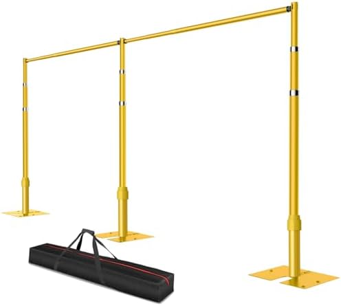 Heavy Duty Backdrop Stand 8.9x20ft, Pipe and Drape Stand Kit-Gold in 8.9x20ft