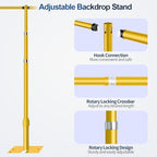Heavy Duty Backdrop Stand 8.9x20ft, Pipe and Drape Stand Kit-Gold in 8.9x20ft, alternate view 4