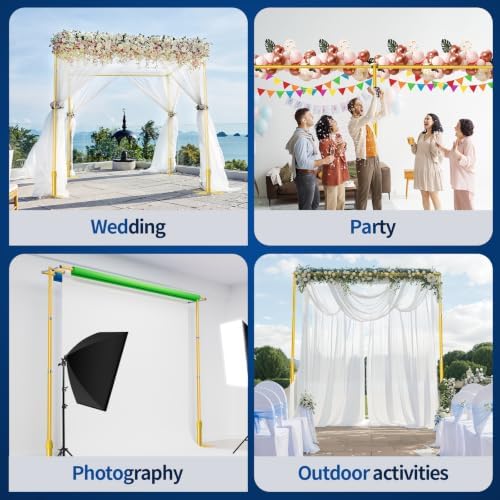 Heavy Duty Backdrop Stand 8.9x20ft, Pipe and Drape Stand Kit-Gold in 8.9x20ft, alternate view 6
