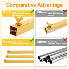 Heavy Duty Backdrop Stand, 8ft x 8ft, Adjustable Pipe and Drape Kit, Gold in Gold, alternate view 3