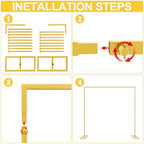 Heavy Duty Backdrop Stand, 8ft x 8ft, Adjustable Pipe and Drape Kit, Gold in Gold, alternate view 5
