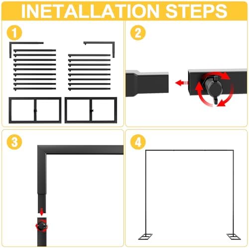 Heavy Duty Backdrop Stand 8ft x 8ft Black Pipe and Drape Backdrop Stand Kit Adjustable Metal Backdrop Sand for, alternate