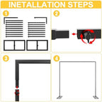 Heavy Duty Backdrop Stand 8ft x 8ft Black Pipe and Drape Backdrop Stand Kit Adjustable Metal Backdrop Sand for, alternate