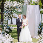 Heavy Duty Backdrop Stand 8ft x 8ft Black Pipe and Drape Backdrop Stand Kit Adjustable Metal Backdrop Sand for, alternate