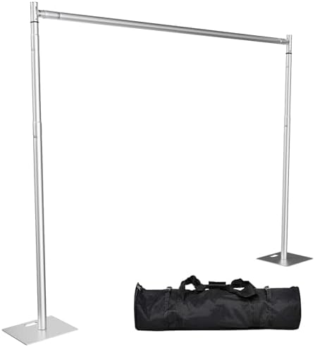 Heavy Duty Backdrop Stand, 8x10ft Pipe and Drape Backdrop Stand Kit with Adjustable Telescopic Poles Frame and