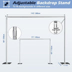 Heavy Duty Backdrop Stand, 8x10ft Pipe and Drape Backdrop Stand Kit with Adjustable Telescopic Poles Frame and, alternate