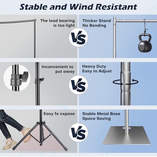 Heavy Duty Backdrop Stand, 8x10ft Pipe and Drape Backdrop Stand Kit with Adjustable Telescopic Poles Frame and, alternate