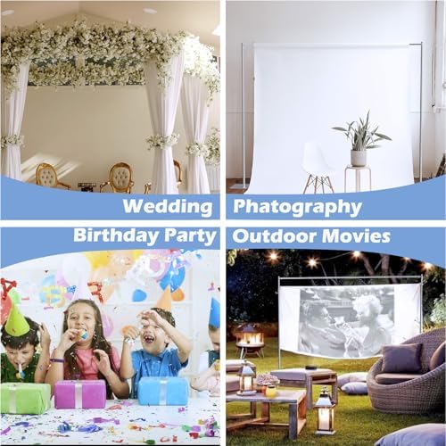Heavy Duty Backdrop Stand, 8x10ft Pipe and Drape Backdrop Stand Kit with Adjustable Telescopic Poles Frame and, alternate