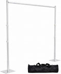 Heavy Duty Backdrop Stand, 8x10ft Pipe and Drape Backdrop Stand Kit with Upgrade Clip on Telescopic Poles Frame