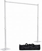 Heavy Duty Backdrop Stand, 8x10ft Pipe and Drape Backdrop Stand Kit with Upgrade Clip on Telescopic Poles Frame