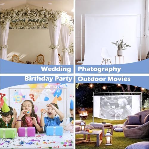 Heavy Duty Backdrop Stand, 8x10ft Pipe and Drape Backdrop Stand Kit with Upgrade Clip on Telescopic Poles Frame, alternate
