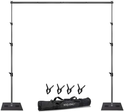 Heavy Duty Backdrop Stand Pipe and Drape Photography Backdrop Stand Kit Adjustable Photo Background Stand 10ft x