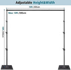 Heavy Duty Backdrop Stand Pipe and Drape Photography Backdrop Stand Kit Adjustable Photo Background Stand 10ft x, alternate