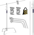 Heavy Duty C Stand, 10.8ft, with Holding Arm, Stainless Steel
