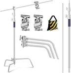 Heavy Duty C Stand, 10.8ft, with Holding Arm, Stainless Steel