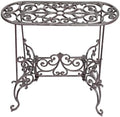 Heavy Duty Cast Iron Potted Plant Stand Garden Table - 22.6IN. 1 Tier Metal Stands - Decorative & Vintage Style