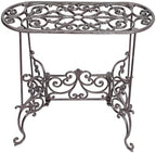 Heavy Duty Cast Iron Potted Plant Stand Garden Table - 22.6IN. 1 Tier Metal Stands - Decorative & Vintage Style
