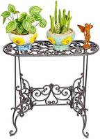 Heavy Duty Cast Iron Potted Plant Stand Garden Table - 22.6IN. 1 Tier Metal Stands - Decorative & Vintage Style, alternate