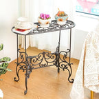 Heavy Duty Cast Iron Potted Plant Stand Garden Table - 22.6IN. 1 Tier Metal Stands - Decorative & Vintage Style, alternate