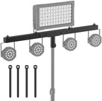Heavy Duty DJ Lighting T-Bar 5 Lights Portable Extension Cross Bar Mount for 35mm Tripod Pole Stand - Portable