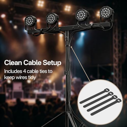Heavy Duty DJ Lighting T-Bar 5 Lights Portable Extension Cross Bar Mount for 35mm Tripod Pole Stand - Portable, alternate