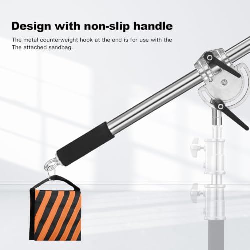 Heavy Duty Extension Boom Arm Bar for Photography C Stand and Light Stand, Adjustable 3.6-8.2ft Crossbar Holding, alternate