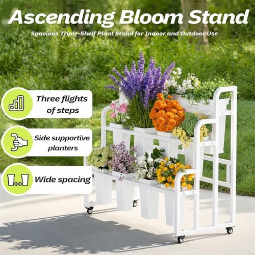 Heavy Duty Flower Bar with Buckets, 3-Tier Bouquet Bar Stand, alternate view 4