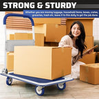 Heavy Duty Foldable Push Cart Dolly | 330 lbs. Capacity | Upgraded Collapsible Hand Truck Folding Platform with, alternate