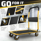Heavy Duty Foldable Push Cart Dolly | 330 lbs. Capacity | Upgraded Collapsible Hand Truck Folding Platform with, alternate