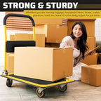 Heavy Duty Foldable Push Cart Dolly | 330 lbs. Capacity | Upgraded Collapsible Hand Truck Folding Platform with, alternate
