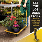 Heavy Duty Foldable Push Cart Dolly | 330 lbs. Capacity | Upgraded Collapsible Hand Truck Folding Platform with, alternate